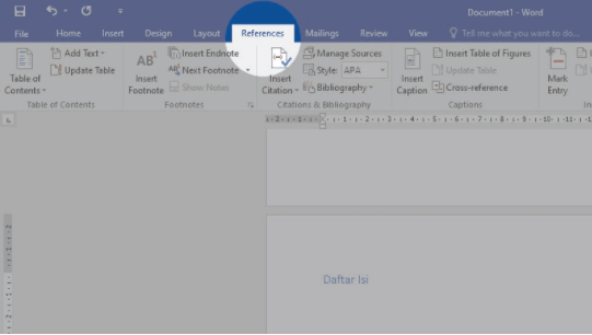 Pilih ribbon ‘References’