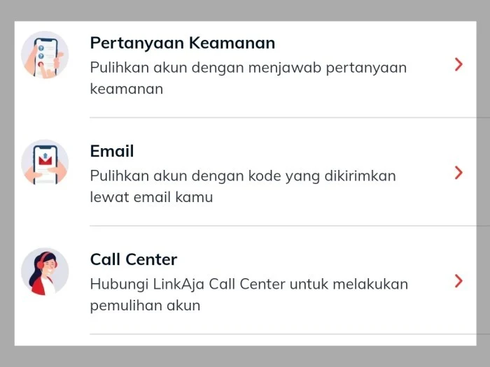 Jawab pertanyaan keamanan tersebut dengan jawaban yang dulu kamu masukkan saat mengatur PIN LinkAja untuk pertama kalinya.