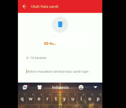 Ketik kata sandi baru dan lakukan konfirmasi sandi baru.