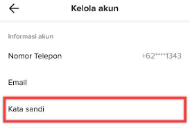 Klik “Kata Sandi”.