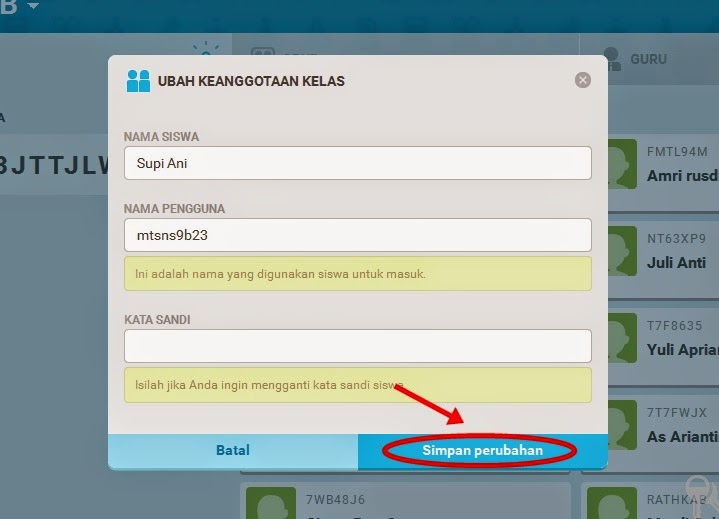 Klik “Simpan Perubahan”.