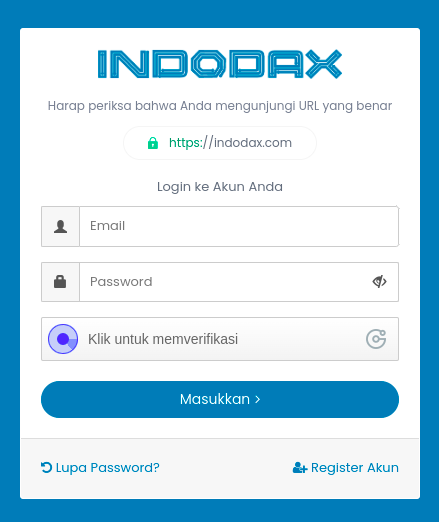 Kunjungi Indodax.com, login dan masuk ke akun kamu.