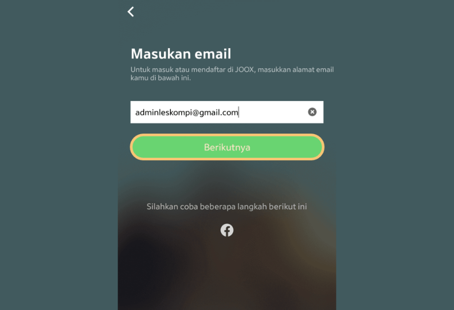 Masukkan alamat email terdaftar, pada kolom yang muncul lalu tekan kirim pesan