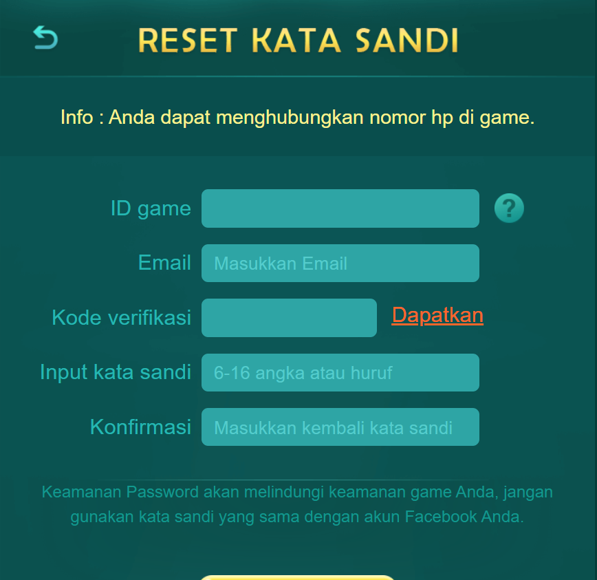 Masukkan semua data yang diminta termasuk ID game serta no.HP yang kamu daftarkan ke Higgs Domino ketika kamu membuat akun