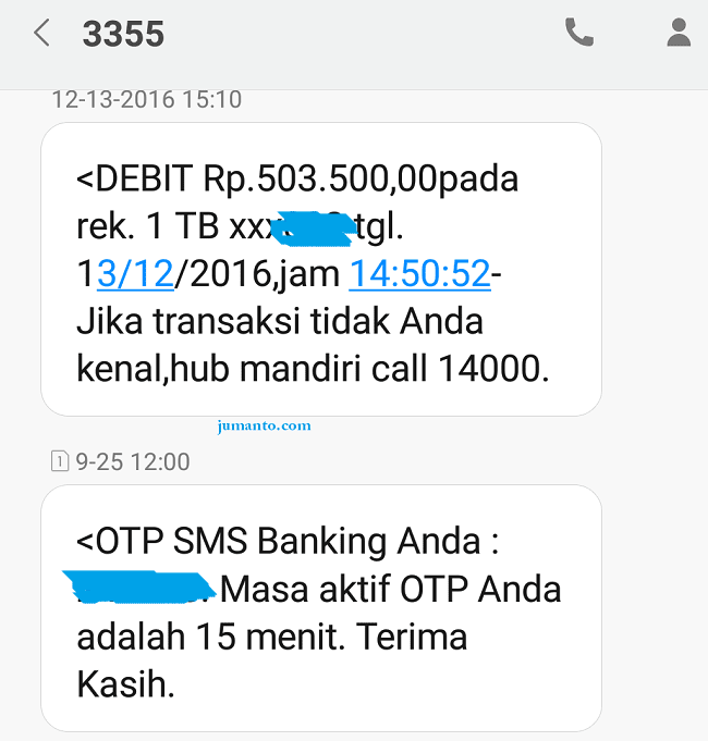 OTP hanya bisa dipakai satu kali pada hari yang sama dengan maksimal pukul 23.59 WIB