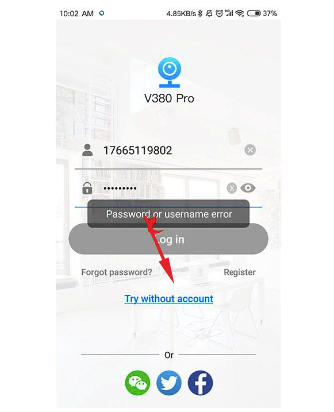 Pada halaman utama aplikasi, silahkan ketuk opsi berikutnya yaitu Try Without an Account.