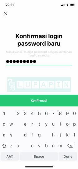 Selanjutnya kamu akan diminta memasukkan password akun Line Bank yang baru