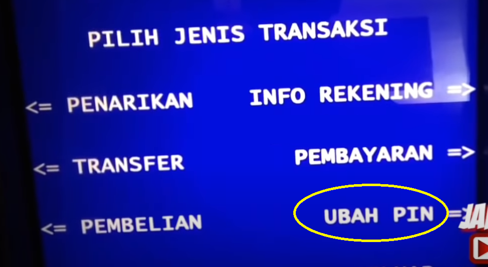 Selanjutnya klik pada pilih “menu lainnya” dan pilih opsi “ubah PIN”